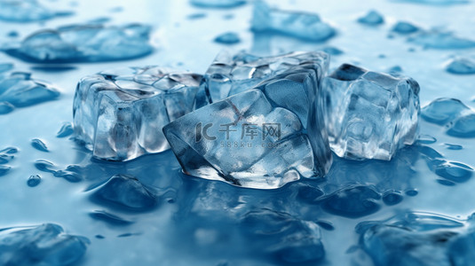 冰水背景图片_蓝色冰块主题背景