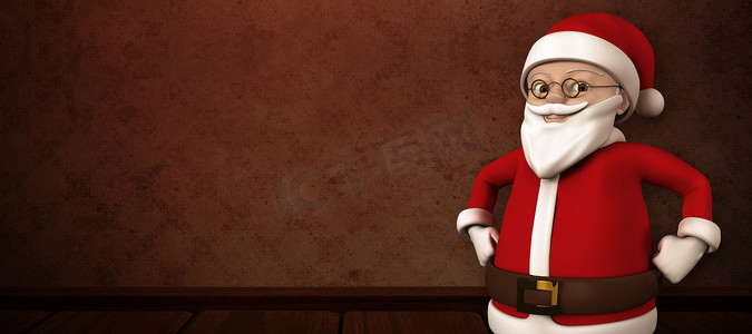 卡通其乐融融摄影照片_可爱卡通圣诞老人的合成形象