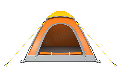 开封图标摄影照片_橙黄色野营帐篷 3D