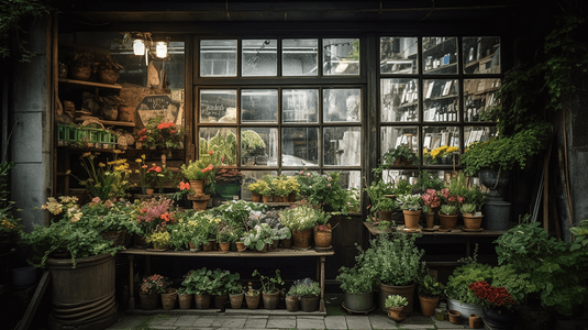 清新文艺花店橱窗