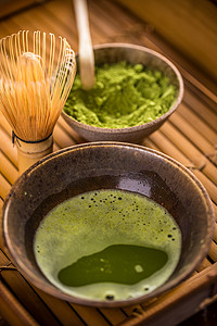 绿茶粉摄影照片_绿茶粉