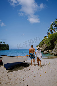 Playa Lagun Beach Cliff Curacao, Lagun Beach Curacao 加勒比海的一个小岛