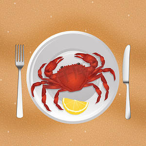 盘子里的螃蟹