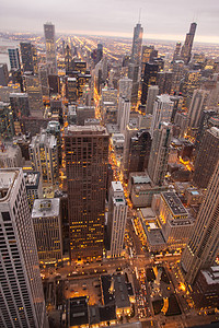 从汉考克大厦看芝加哥天际线