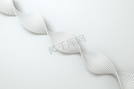 3d 渲染，螺旋 DNA 由线条组成。