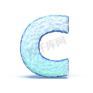 冰晶字体字母 C 3d