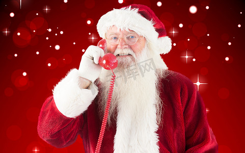 圣诞老人在电话中的合成图像