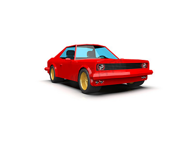 sport红色摄影照片_白色背景上的简单多边形红色 Race Sport Coupe 汽车图标