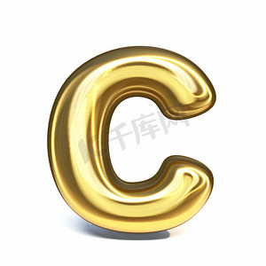 金色字体字母 C 3d