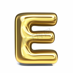 金色字体字母 E 3d