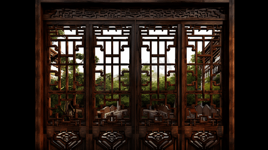 中国风木窗