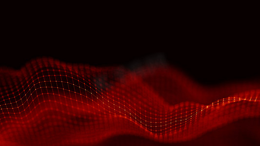 大红色彩带摄影照片_抽象的红色几何背景。