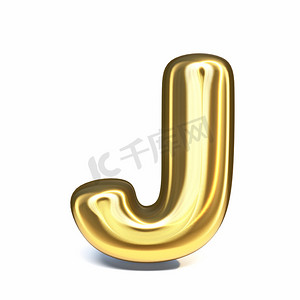 金色字体字母 J 3d