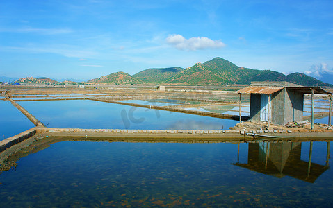 美丽的风景，盐田，越南乡村