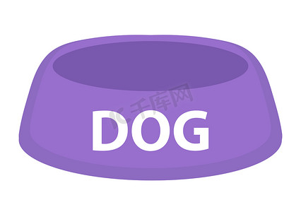 狗碗食物图标扁平，卡通风格。