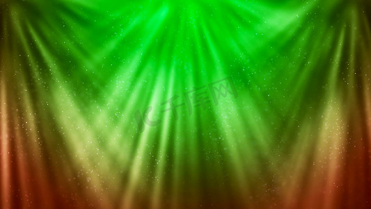 光线粒子摄影照片_背景与漂亮的绿色光线 3D 渲染
