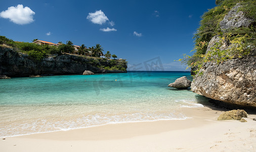 Playa Lagun Beach Cliff Curacao, Lagun Beach Curacao 加勒比海的一个小岛