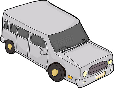 灰色卡通 SUV