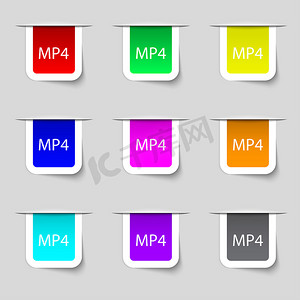 视频格式摄影照片_Mpeg4 视频格式标志图标。