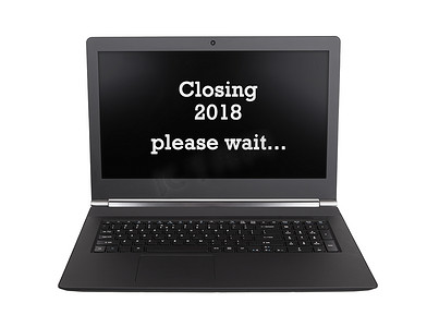 2018年图摄影照片_孤立的笔记本电脑-新年-2018-2019
