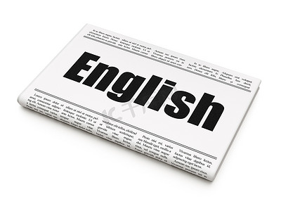 英语培训三折页摄影照片_教育理念：报纸头条英文