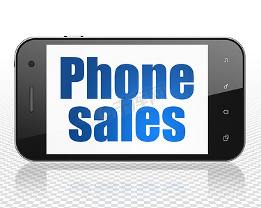 营销理念： 显示电话销售的智能手机
