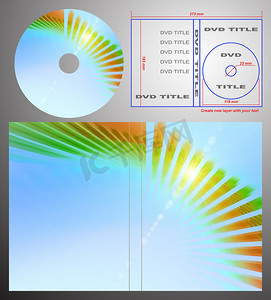 dvd 标签和盒盖的抽象设计模板。