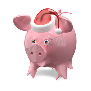新年猪的 3D 插图