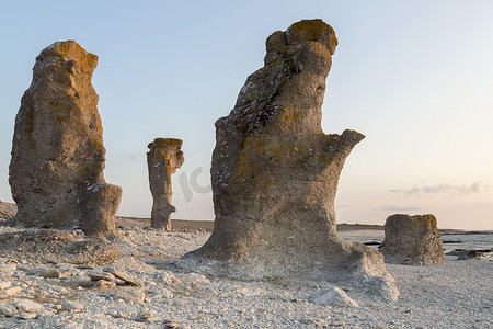 瑞典哥特兰朗哈玛的 Sea Stacks