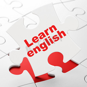 英语培训三折页摄影照片_教育理念： 在拼图背景下学习英语
