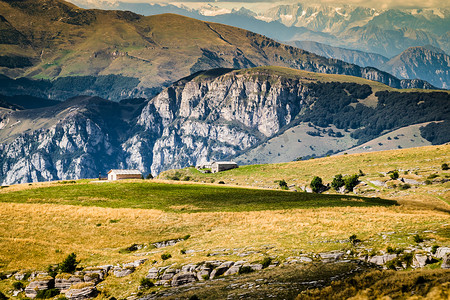意大利阿尔卑斯山白云岩的景色。