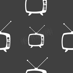 复古电视模式标志图标。