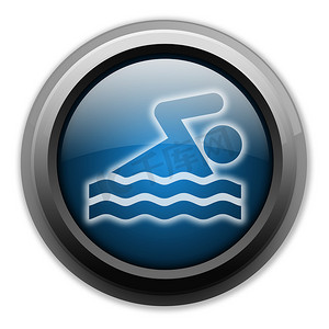 游泳图标摄影照片_图标、 按钮、 象形图游泳