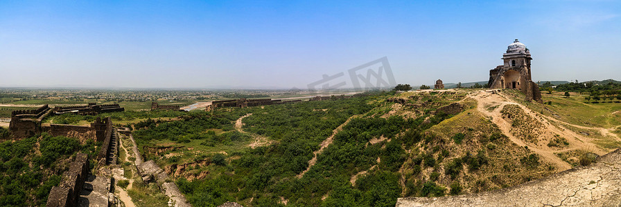 巴基斯坦摄影照片_巴基斯坦旁遮普邦 Rohtas 堡全景