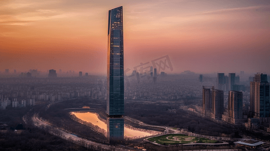 写字楼夜景摄影照片_南京新街口城市建筑夜景