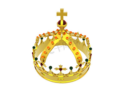 皇家十字摄影照片_有宝石的金黄皇家皇冠