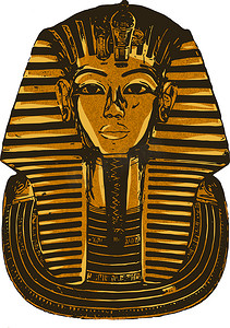 图坦卡蒙国王埃及死亡面具的插图