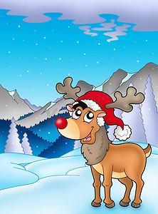 圣诞主题与可爱的驯鹿