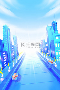 城市背景图片_大气城市建筑背景c4d背景