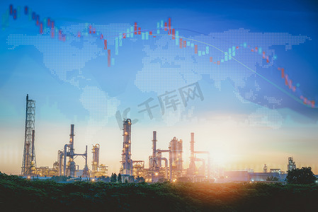 IT行业简历模板摄影照片_Coronavirus Covid-19 导致石油和天然气工业部门的世界经济衰退，燃料能源石油/天然气行业的全球股票投资低迷。