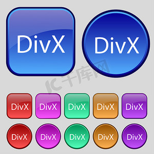 DivX 视频格式标志图标。