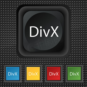 视频格式摄影照片_DivX 视频格式标志图标。