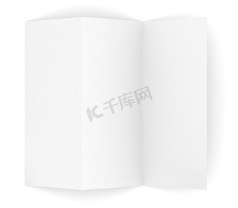 白色背景上的空纸质小册子