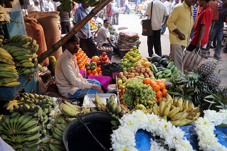 加尔各答的水果市场