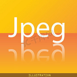 文件 JPG 图标符号平现代网页设计与反射和空间为您的文本。 