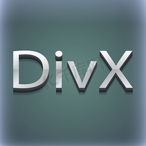 DivX 视频格式图标符号。 