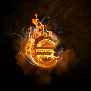 火焰中的欧元符号