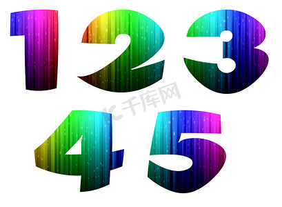 1-5个彩色电脑字母表