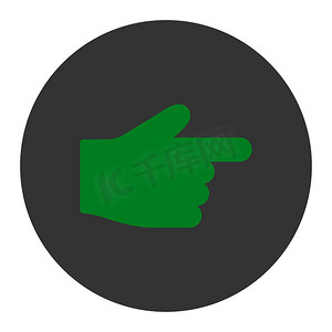 食指平面绿色和灰色圆形按钮