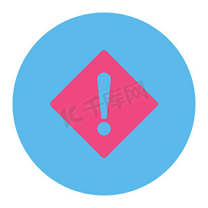 错误平面粉色和蓝色圆形按钮